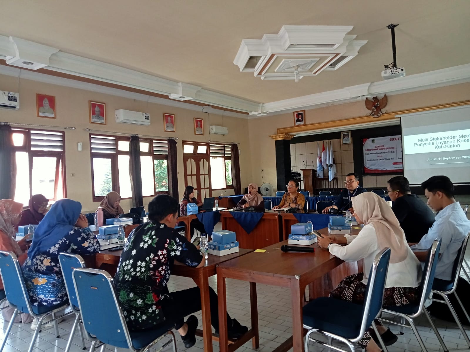 Suasana Diskusi Forum Multistakeholder Kabupaten Klaten yang diselenggarakan SPEK-HAM bersama mitra UN-TF di Aula DISSOSP3APPKB, guna memperkuat sinergi lintas sektor dalam penanganan dan perlindungan perempuan serta anak korban kekerasan, Jumat (11/9/2026).(Foto: Antonius Danang/SPEK-HAM)